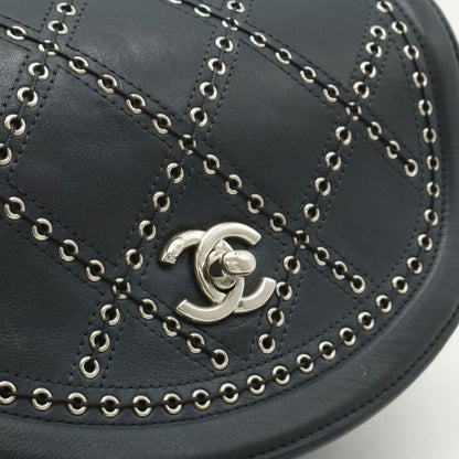 Top Quality Chanel Leather Coco Eyelet Round Mini Chain Bag