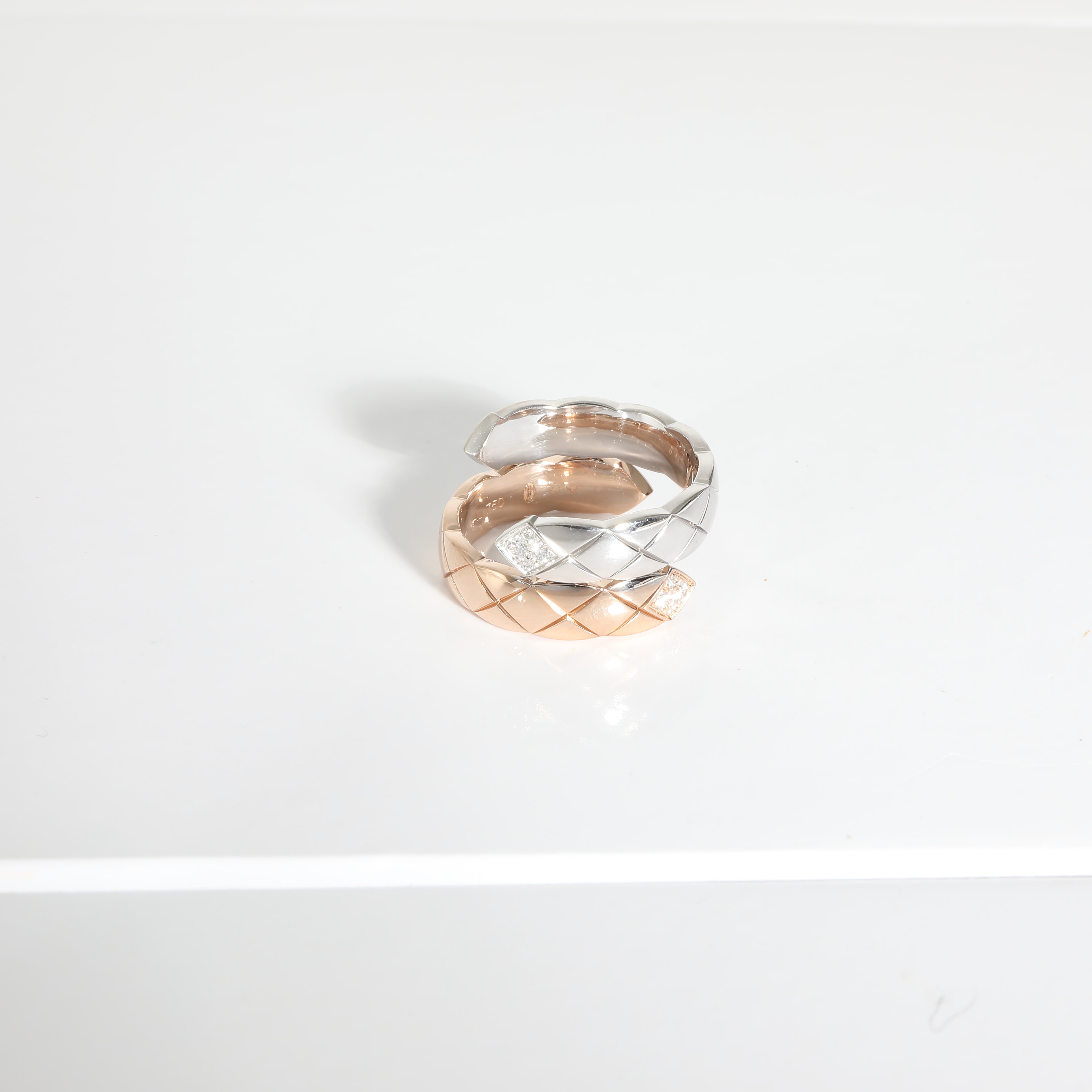 Top Quality Chanel Coco Crush Diamond Ring in 18k 2 Tone Gold 0.1 CTW