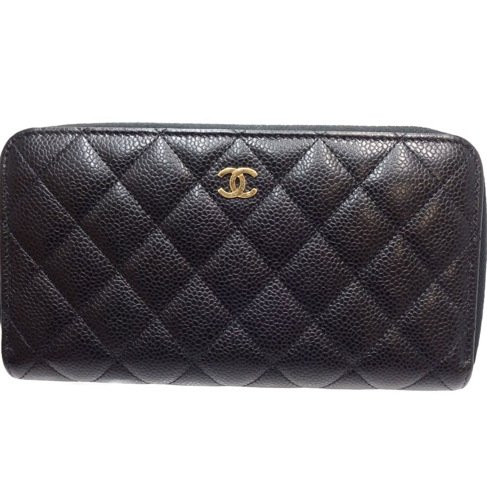 Top Quality Chanel Caviar Skin Classic Long Wallet AP0242