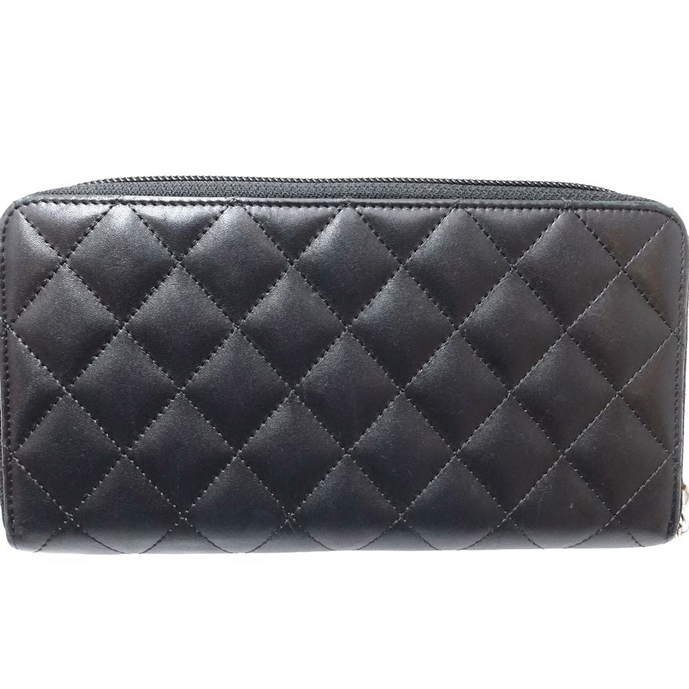 Top Quality Chanel Cambon Line Leather Long Wallet Black