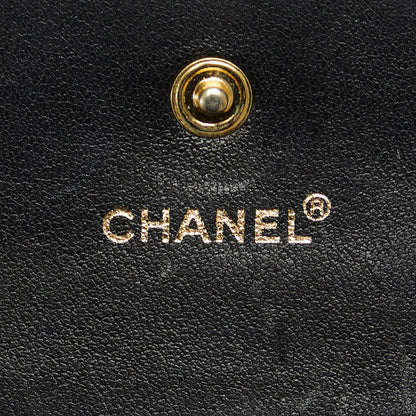 Top Quality Chanel Chocolate Bar Three Folded Wallet Black Leather