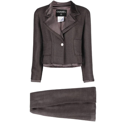 Top Quality Chanel Top Quality Chanel Grey Mohair Skirt Suit
