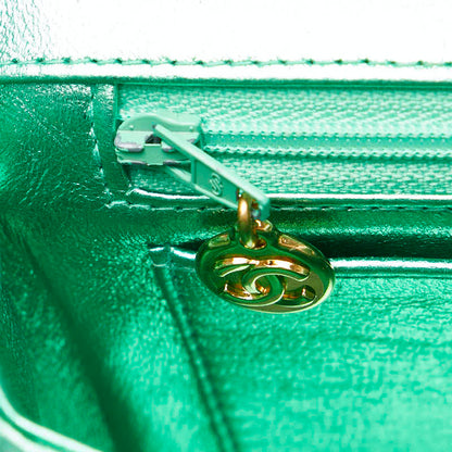 Top Quality Chanel Leather Coco Mark Matelasse Handbag Green Gold