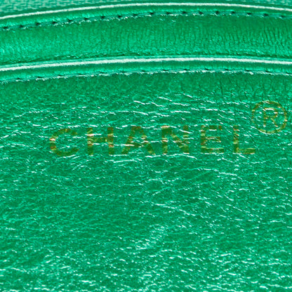 Top Quality Chanel Leather Coco Mark Matelasse Handbag Green Gold