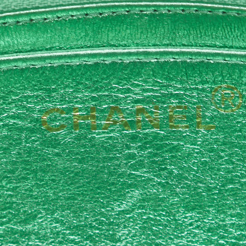 Top Quality Chanel Leather Coco Mark Matelasse Handbag Green Gold