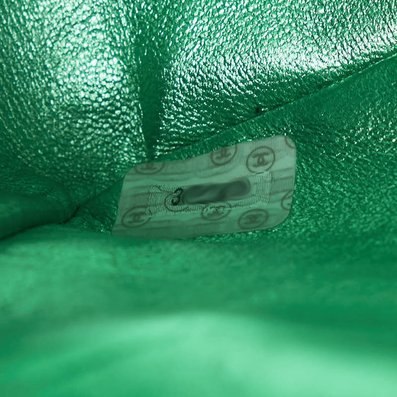 Top Quality Chanel Leather Coco Mark Matelasse Handbag Green Gold
