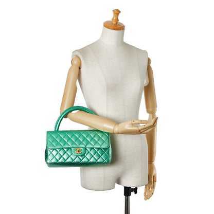 Top Quality Chanel Leather Coco Mark Matelasse Handbag Green Gold
