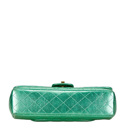 Top Quality Chanel Leather Coco Mark Matelasse Handbag Green Gold