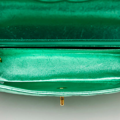 Top Quality Chanel Leather Coco Mark Matelasse Handbag Green Gold