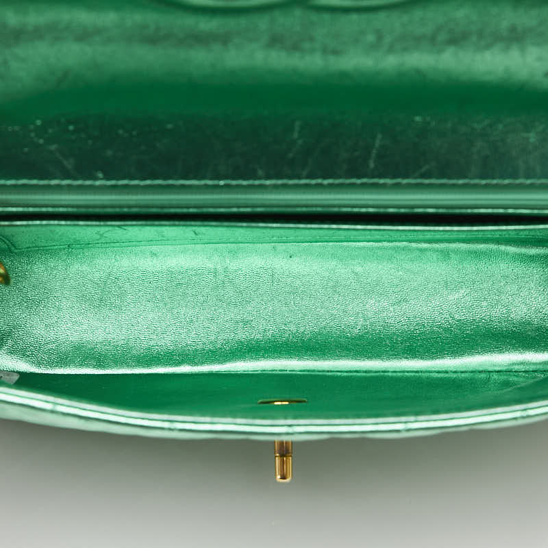 Top Quality Chanel Leather Coco Mark Matelasse Handbag Green Gold