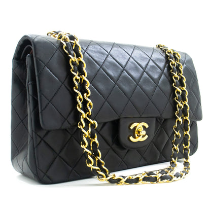 Top Quality Chanel Classic Double New 10 Chain Shoulder Bag Black Lambskin