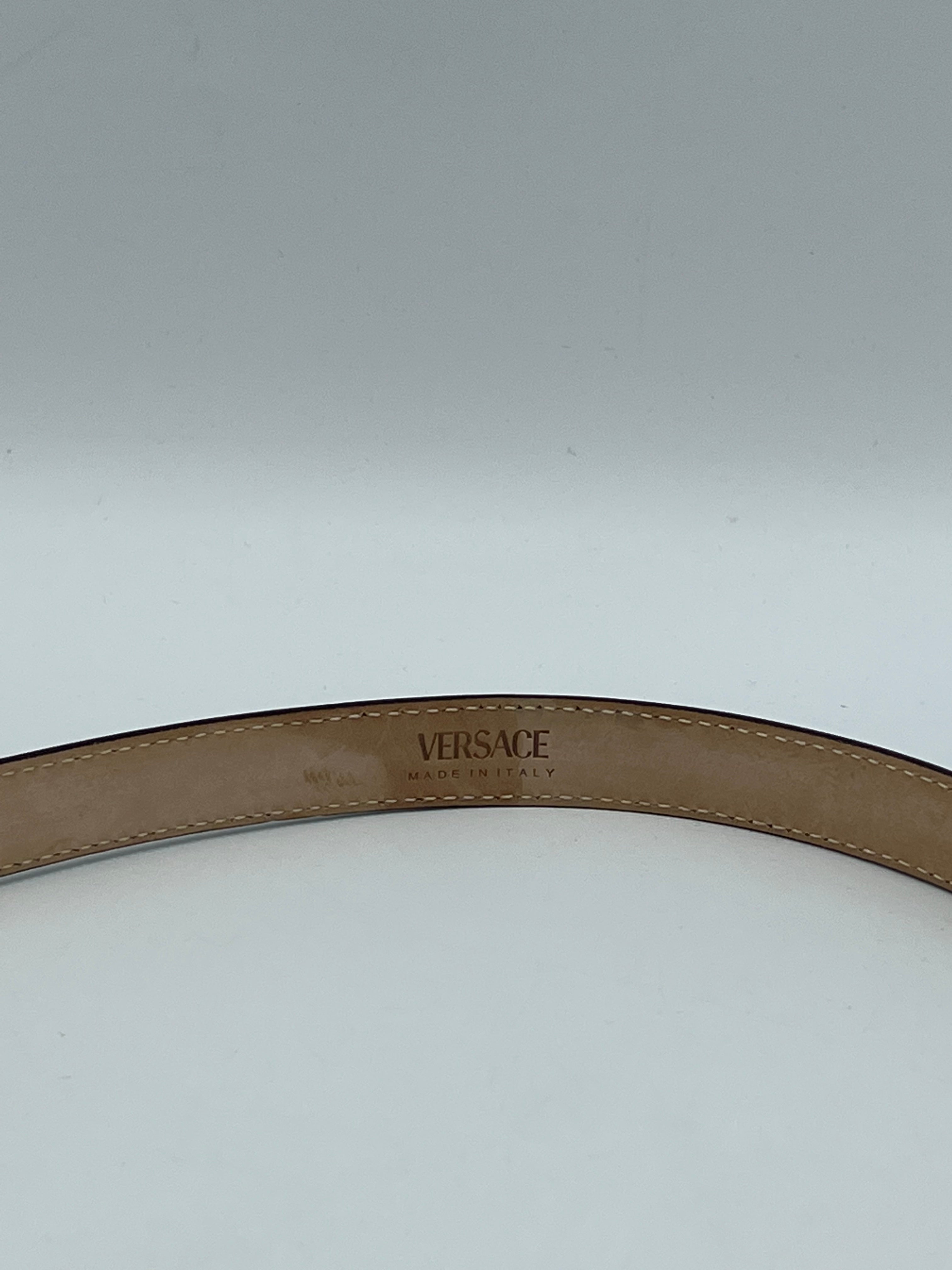 Versace La Medusa Leather Designer Belt Size: 80/32  Medium