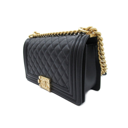 Top Quality Chanel Boy Caviar Chain Shoulder Bag Black