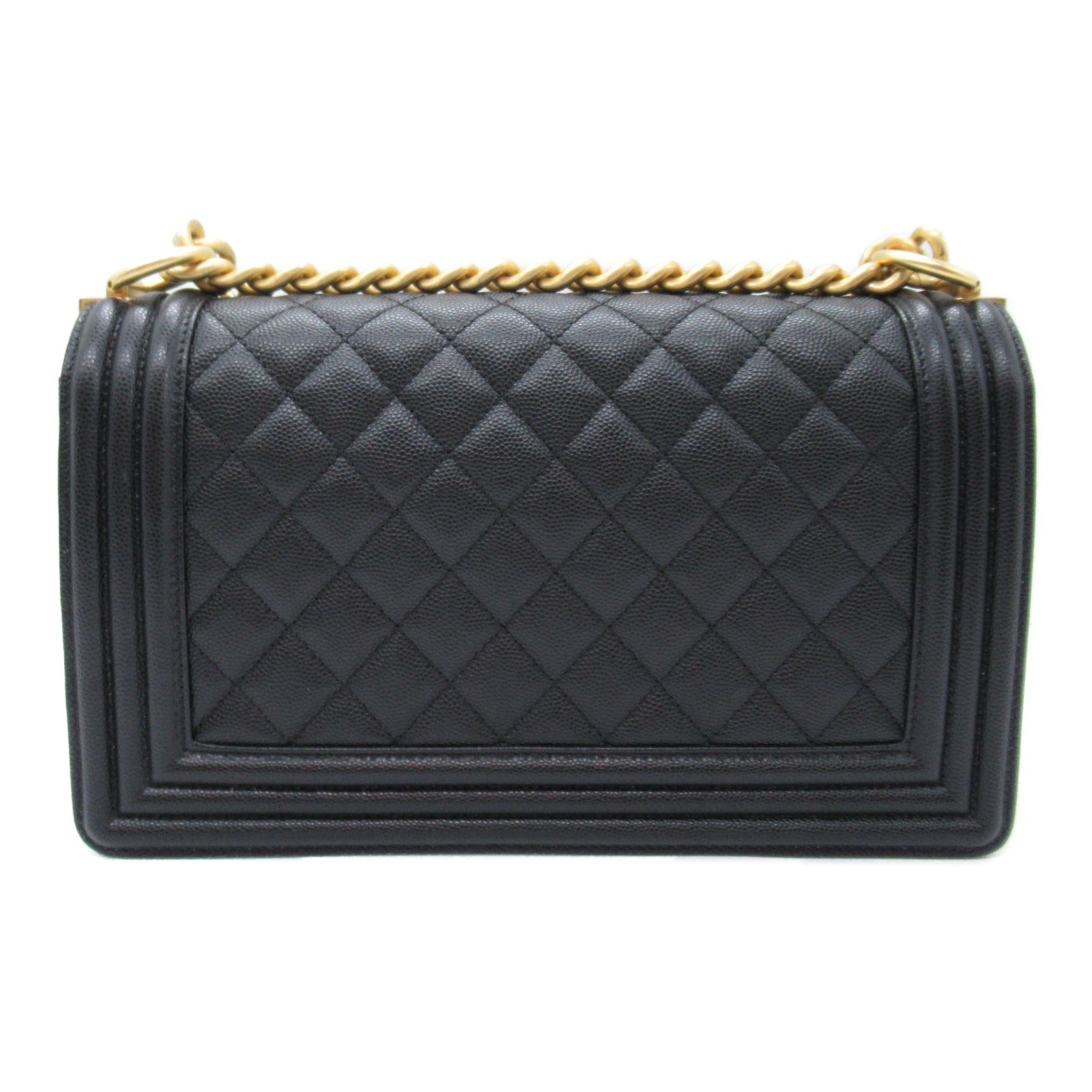 Top Quality Chanel Boy Caviar Chain Shoulder Bag Black