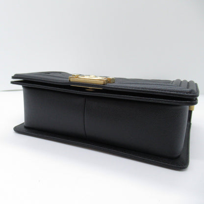 Top Quality Chanel Boy Caviar Chain Shoulder Bag Black
