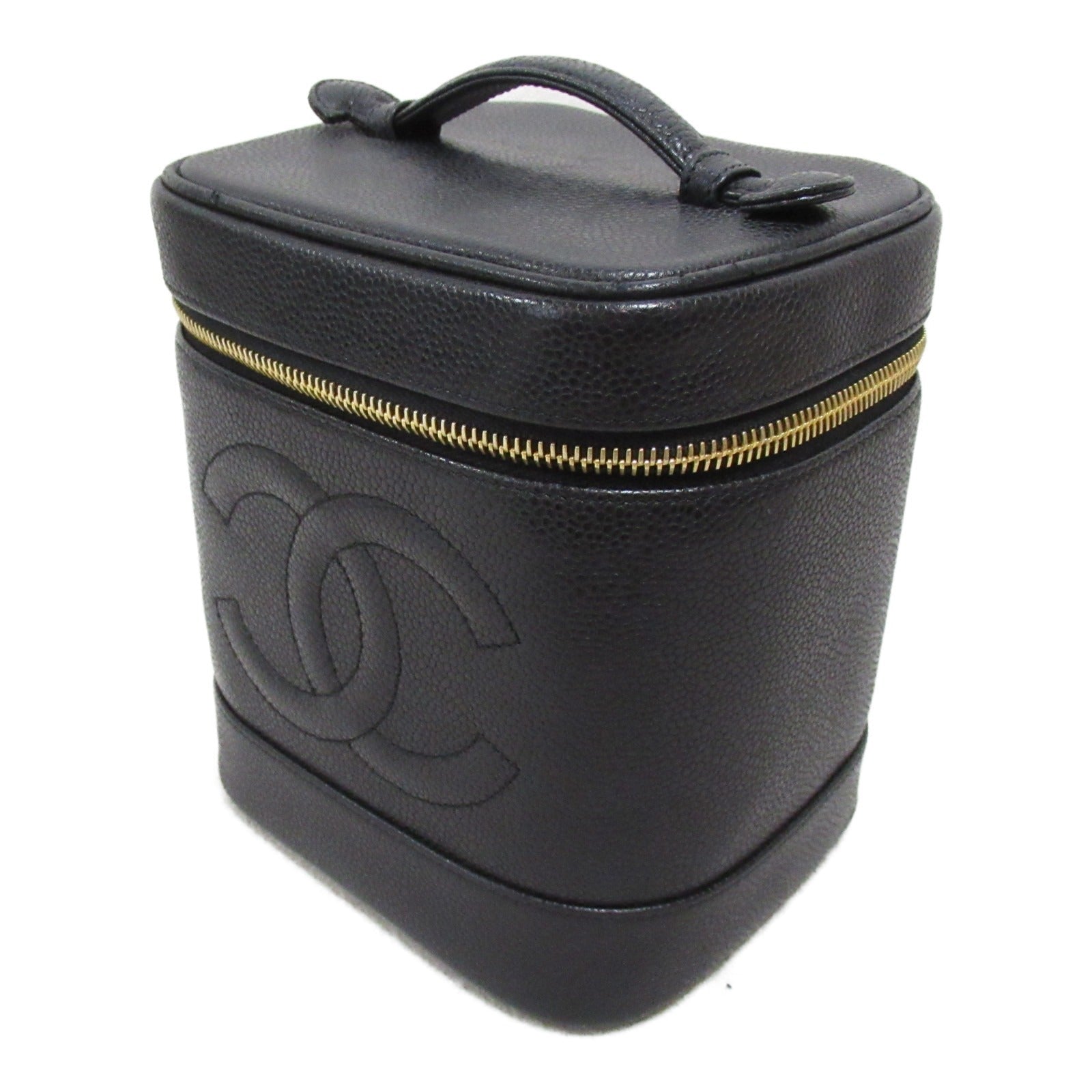 Top Quality Chanel Caviar Skin Vanity Handbag Black