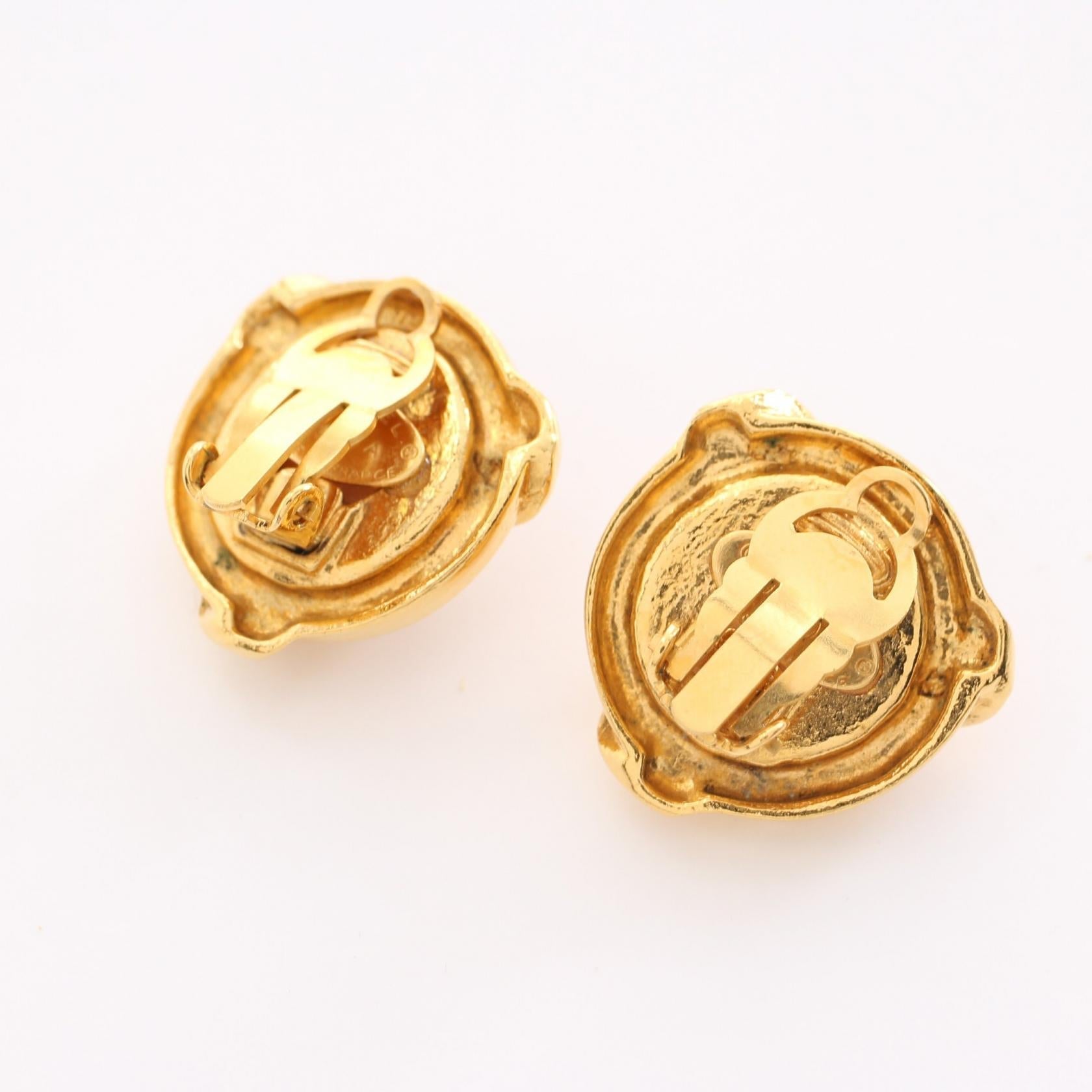Top Quality Chanel Gold Plated Faux Pearl Earrings