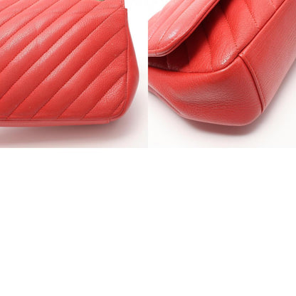 Top Quality Chanel Chevron Leather Shoulder Bag Red