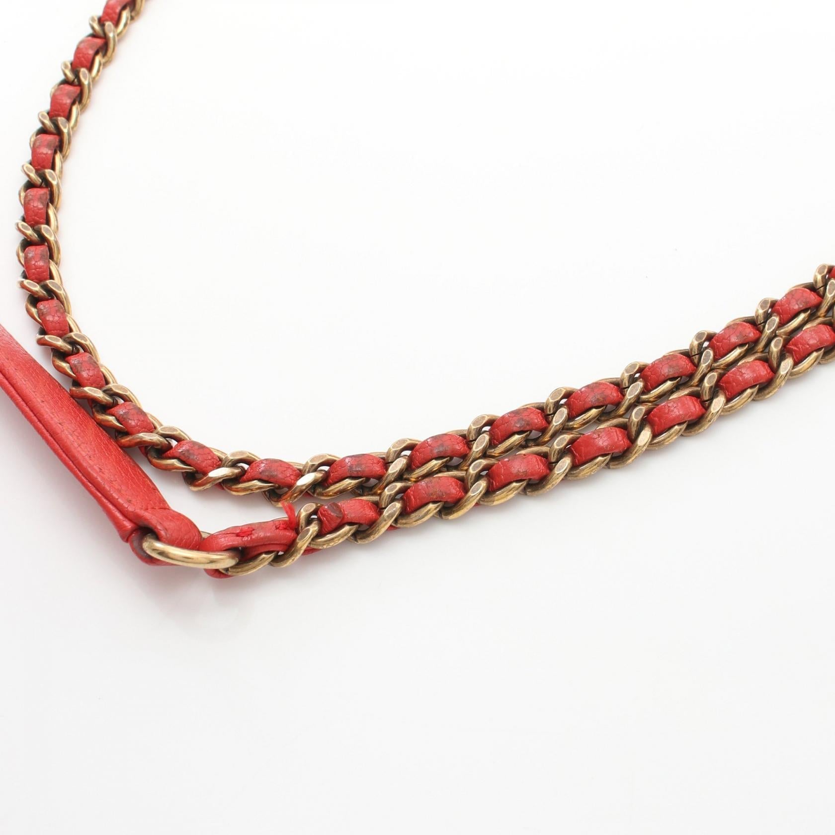 Top Quality Chanel Chevron Leather Shoulder Bag Red