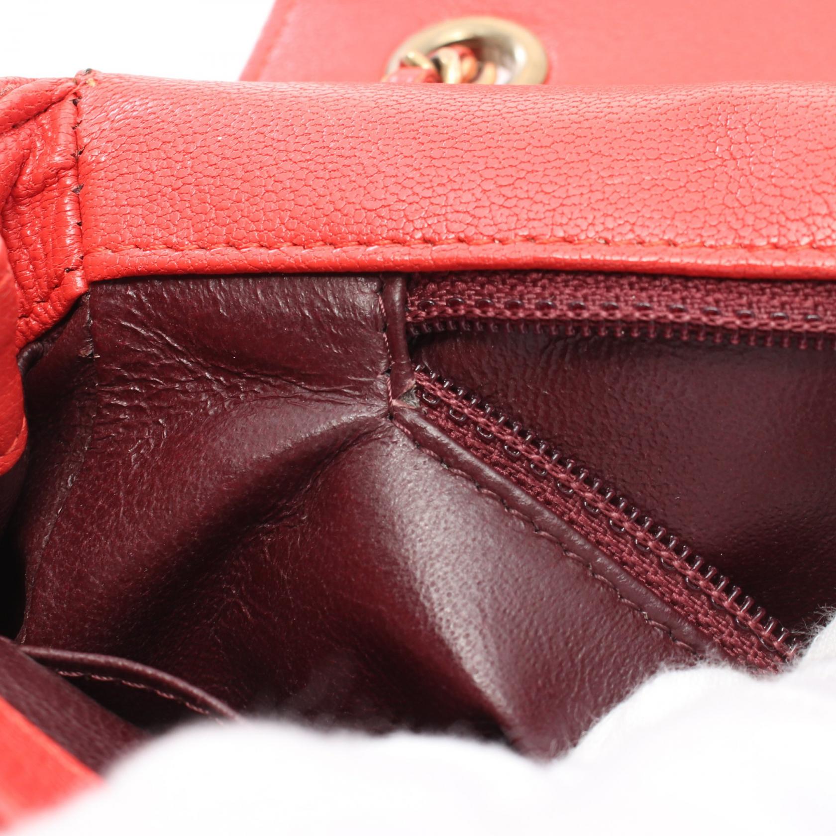 Top Quality Chanel Chevron Leather Shoulder Bag Red