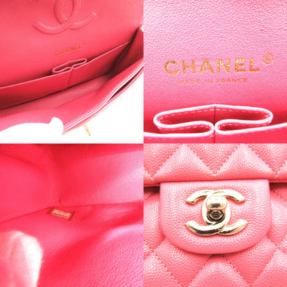 Top Quality Chanel Caviar Skin Double Flap Shoulder Bag Pink