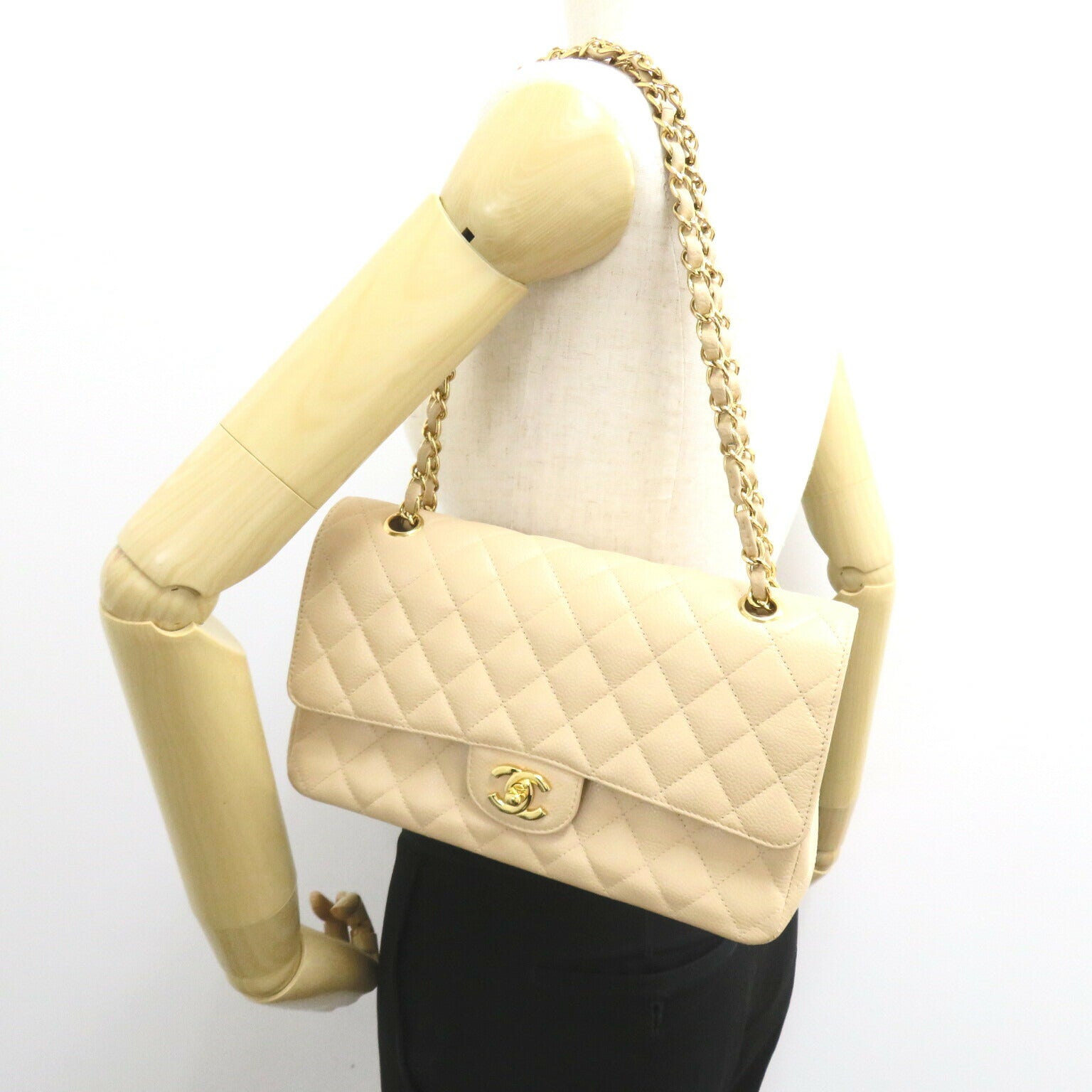Top Quality Chanel Caviar Skin Double Flap Shoulder Bag
