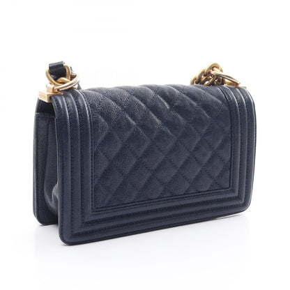 Top Quality Chanel Boy Caviar Shoulder Bag Navy A676851