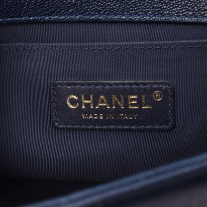 Top Quality Chanel Boy Caviar Shoulder Bag Navy A676851