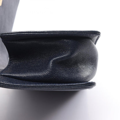 Top Quality Chanel Boy Caviar Shoulder Bag Navy A676851