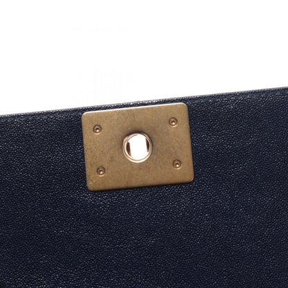 Top Quality Chanel Boy Caviar Shoulder Bag Navy A676851
