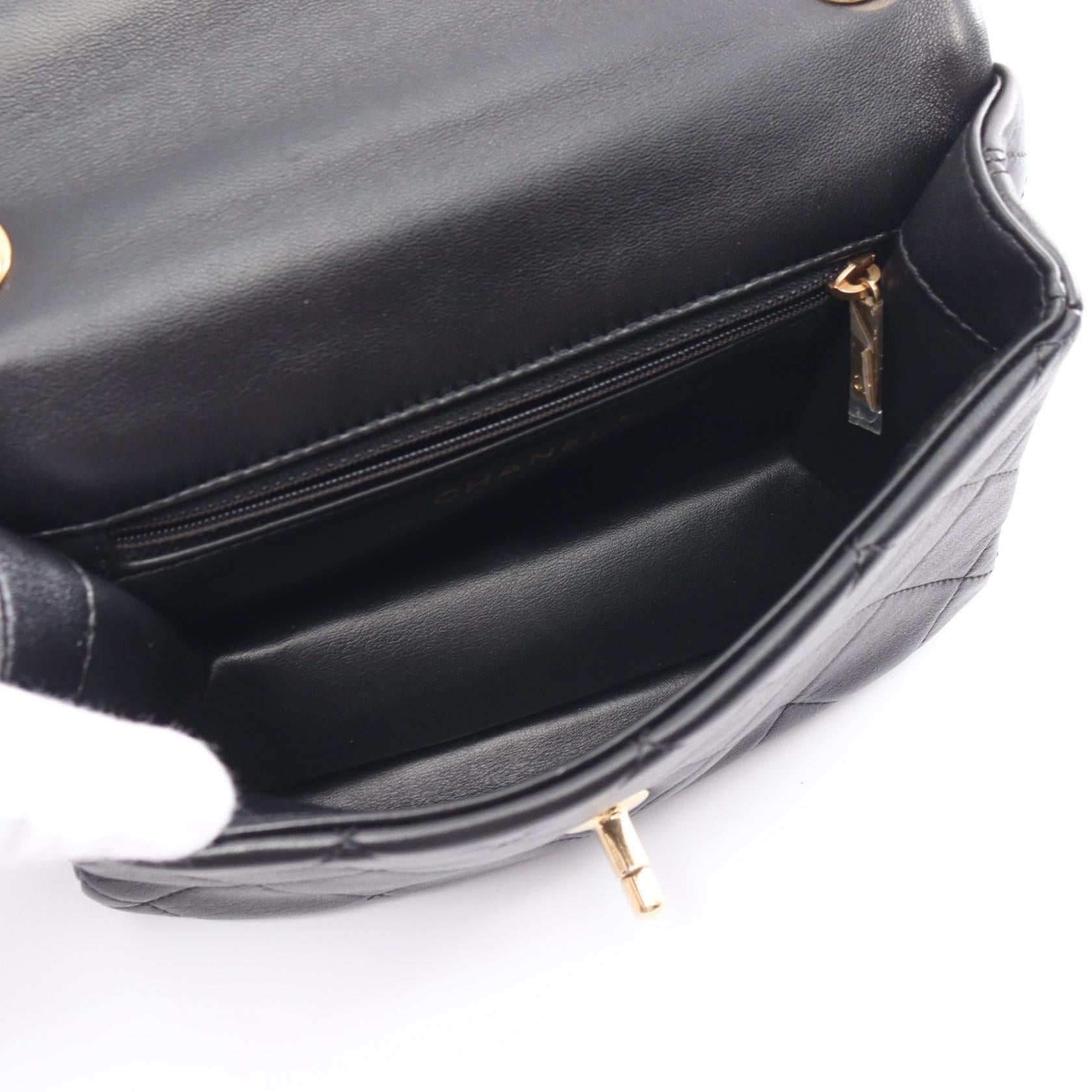 Top Quality Chanel Lambskin Matelasse Shoulder Bag Black