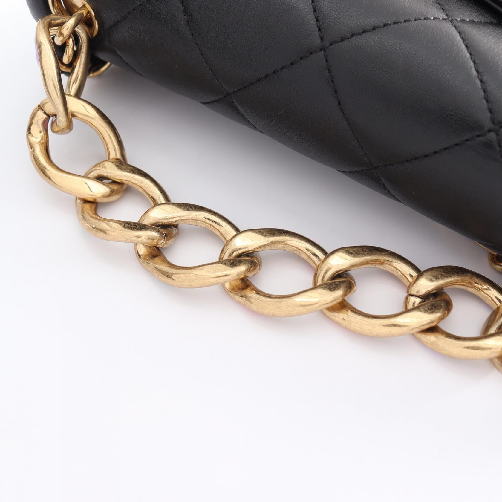 Top Quality Chanel Lambskin Matelasse Shoulder Bag Black