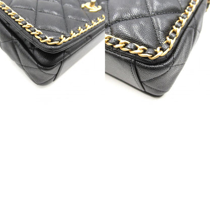 Top Quality Chanel Caviar Skin Matelasse Chain Shoulder Bag Black