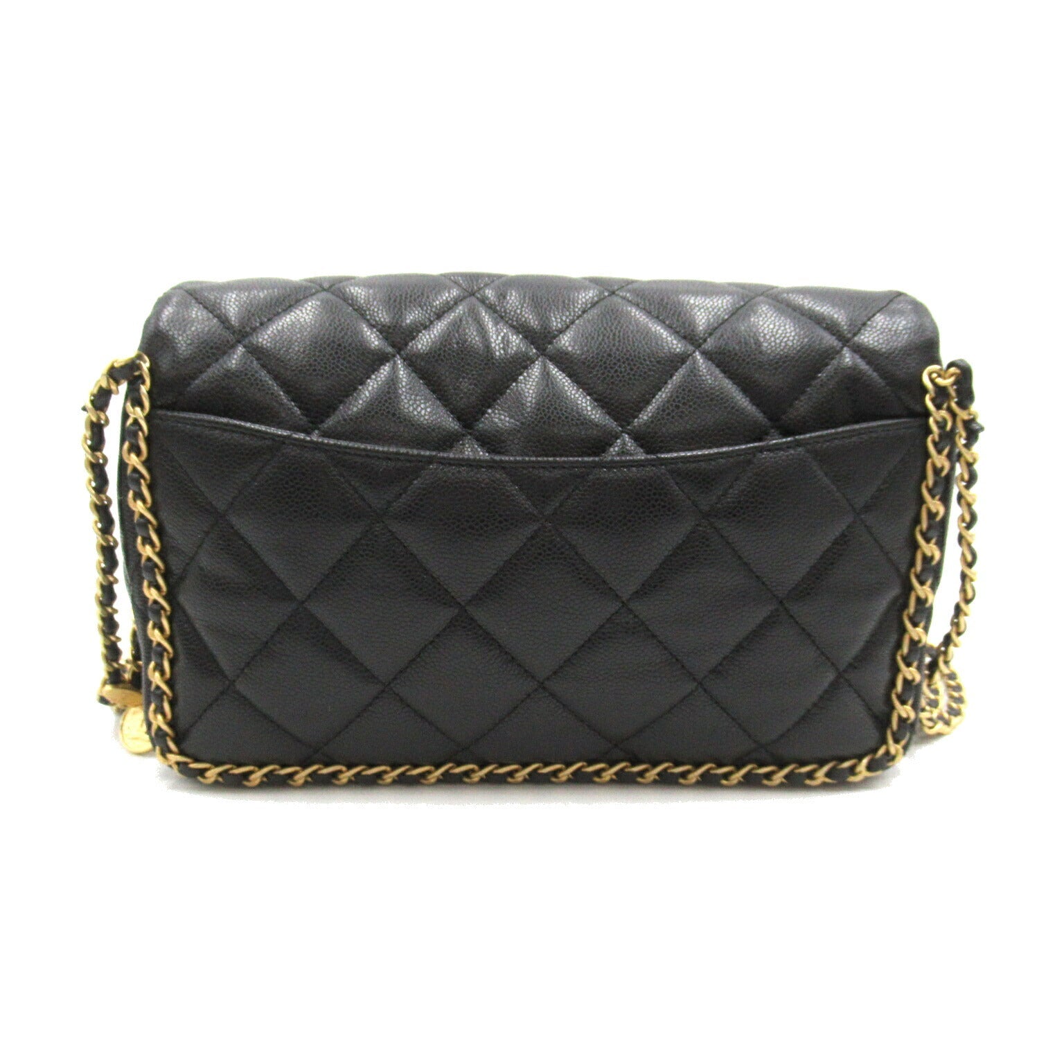 Top Quality Chanel Caviar Skin Matelasse Chain Shoulder Bag Black
