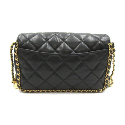 Top Quality Chanel Caviar Skin Matelasse Chain Shoulder Bag Black