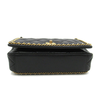 Top Quality Chanel Caviar Skin Matelasse Chain Shoulder Bag Black