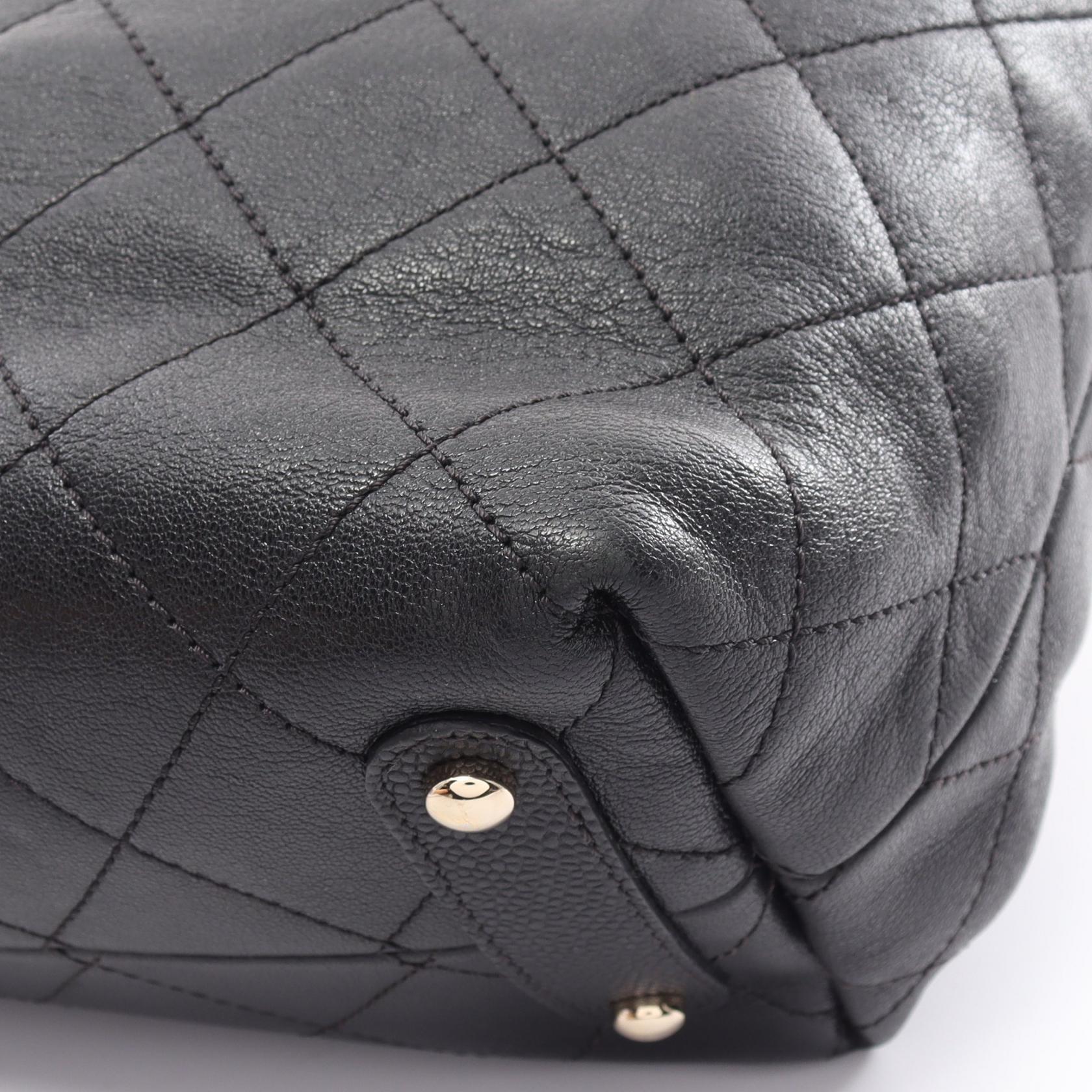 Top Quality Chanel Matelasse Leather Tote Bag Black