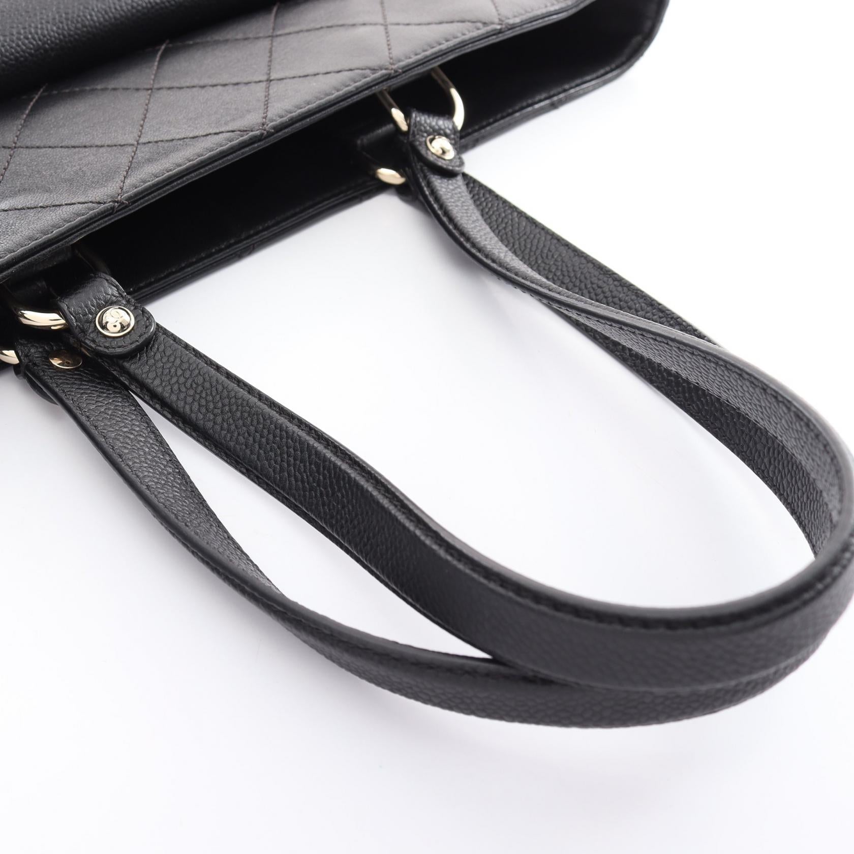 Top Quality Chanel Matelasse Leather Tote Bag Black