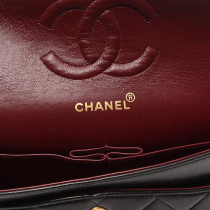 Top Quality Chanel Matelasse W Flap Shoulder Bag Black