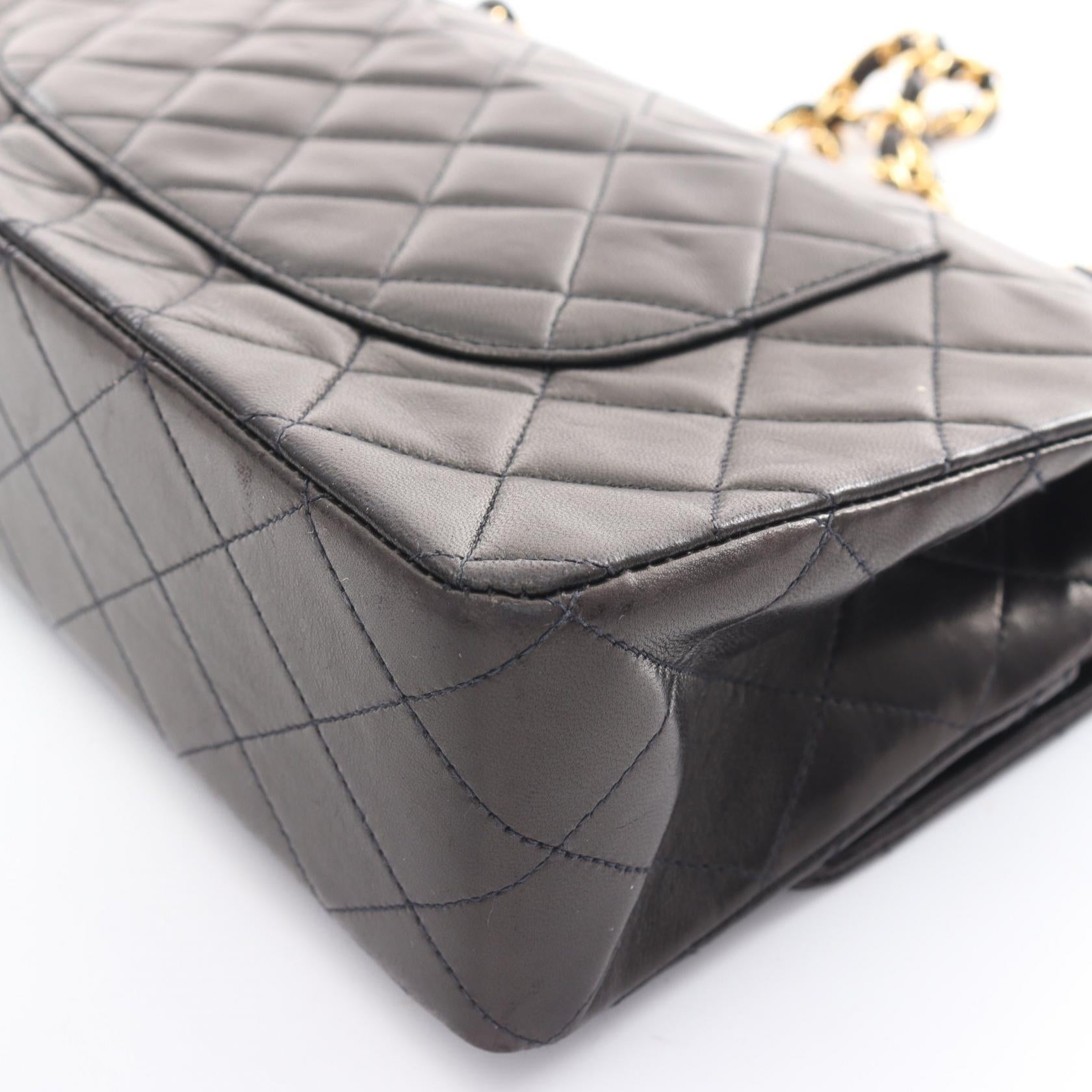 Top Quality Chanel Matelasse W Flap Shoulder Bag Black
