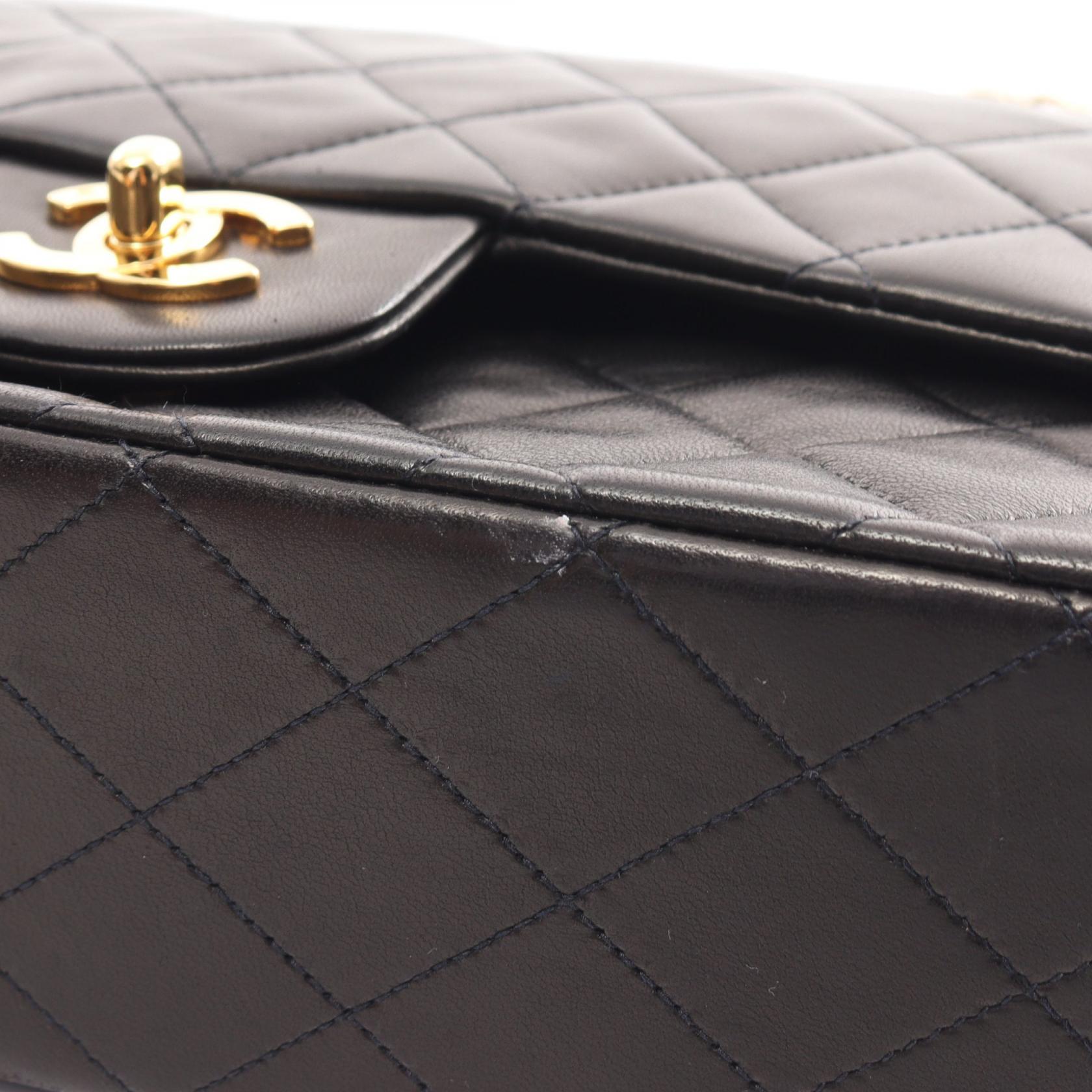 Top Quality Chanel Matelasse W Flap Shoulder Bag Black