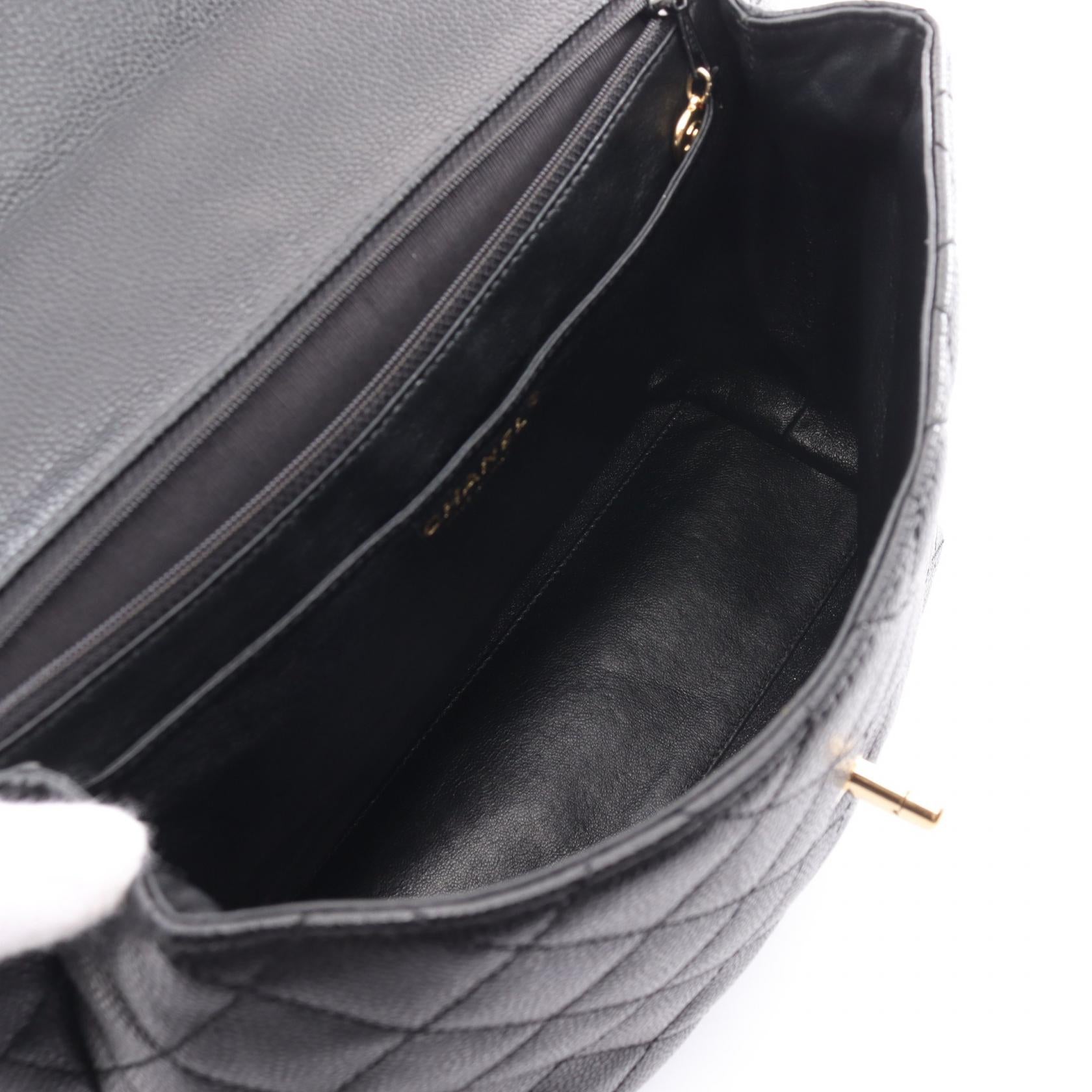 Top Quality Chanel Caviar Skin Matelasse Handbag Black