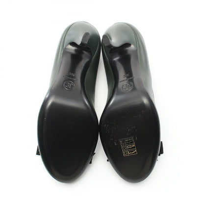 Top Quality Chanel Leather Ribbon Pumps Green/Black