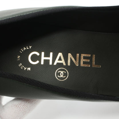 Top Quality Chanel Leather Ribbon Pumps Green/Black