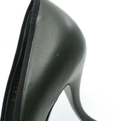 Top Quality Chanel Leather Ribbon Pumps Green/Black