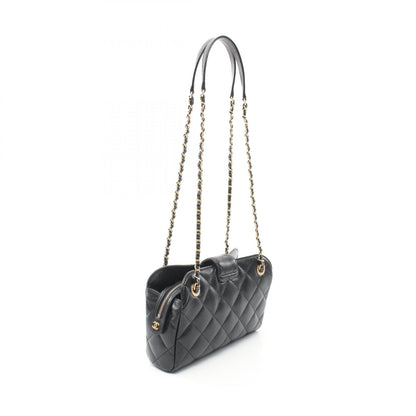 Top Quality Chanel Leather Bowling Shoulder Bag Black AS5005