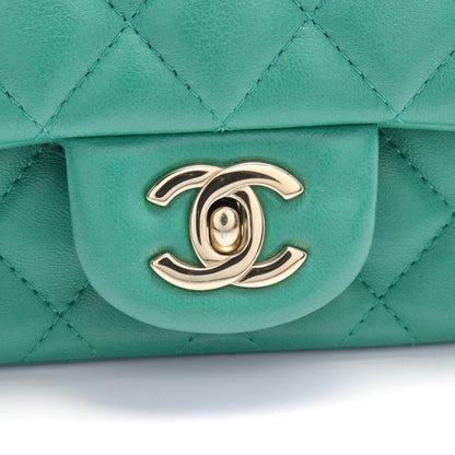 Top Quality Chanel Mini Matelasse Leather Shoulder Bag Green