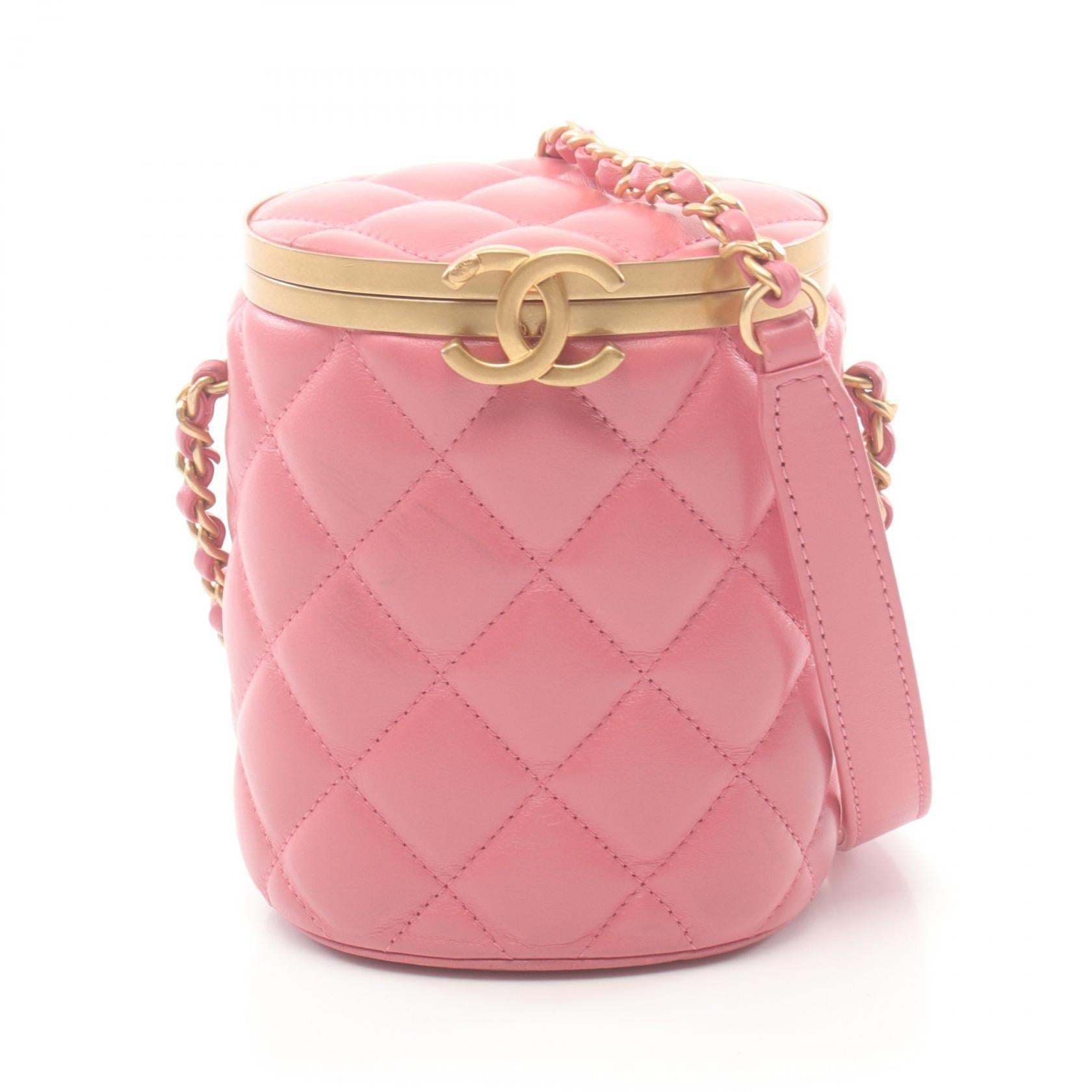 Top Quality Chanel Lambskin Matelasse Shoulder Bag Pink