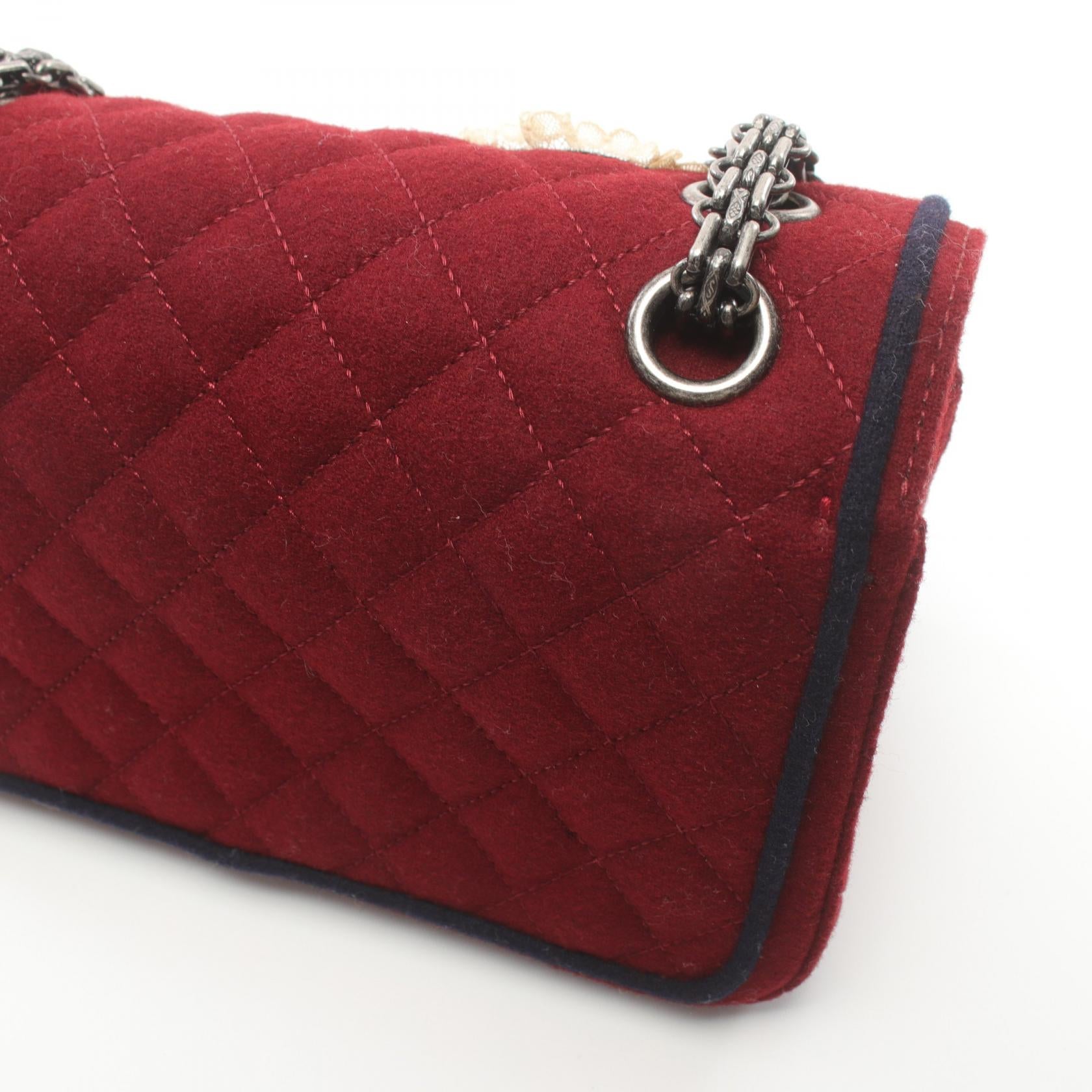 Top Quality Chanel 2.55 Wool W Flap Shoulder Bag