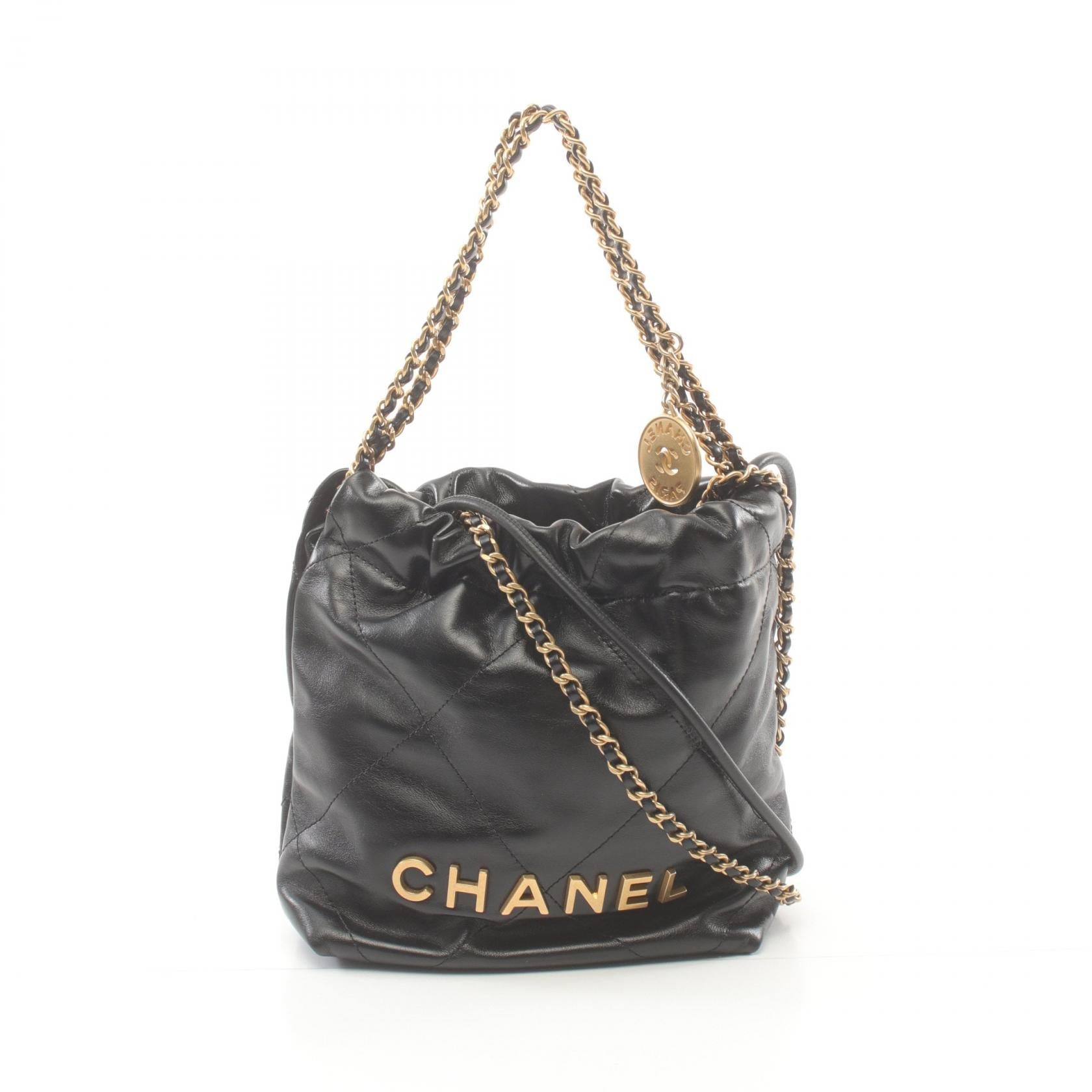 Top Quality Chanel 22 Mini Leather Shoulder Bag Black